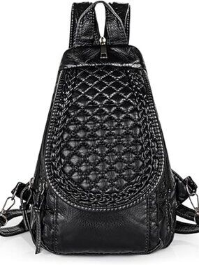 Quilted Casual Crossbody Sling Bag Backpack Casual Appealing Black Travel Luxury